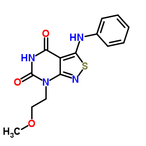 7-(2-甲氧基乙基)-3-(苯基氨基)-异噻唑并[3,4-d]嘧啶-4,6(5H,7H)-二酮结构式_60663-80-1结构式