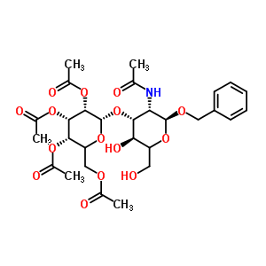 苄基2-乙酰氨基-2-脱氧-3-O-(2,3,4,6-四-O-乙酰基-beta-D-吡喃半乳糖基)-alpha-D-吡喃葡萄糖苷结构式_60831-31-4结构式