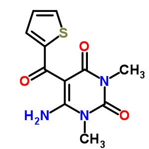 6-氨基-1,3-二甲基-5-(噻吩-2-羰基)嘧啶-2,4-二酮结构式_61317-75-7结构式