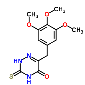 3-Sulfanylidene-6-[(3,4,5-trimethoxyphenyl)methyl]-2h-1,2,4-triazin-5-one Structure,61404-54-4Structure