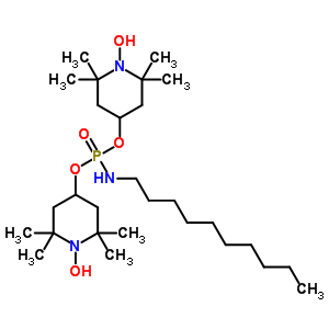 n-[双[(1-羟基-2,2,6,6-四甲基-4-哌啶)氧基]膦]癸烷-1-胺结构式
