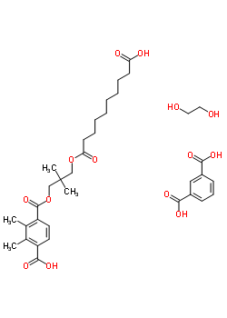 间苯二酸与癸二酸、对苯二甲酸二甲酯、2,2-二甲基-1,3-丙二醇和乙二醇的聚合物结构式_61412-73-5结构式