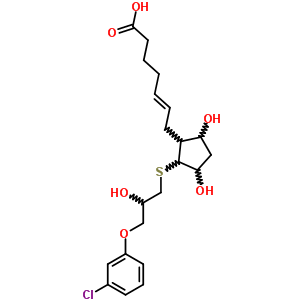 7-2-3-(3-氯苯氧基)-2-羟基丙基硫代-3,5-二羟基环戊基-5-庚烯酸结构式_61507-56-0结构式
