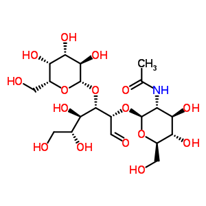 吡喃半乳糖基-1-4-N-乙酰基葡萄糖胺基-1-2-吡喃甘露糖结构式_62398-02-1结构式