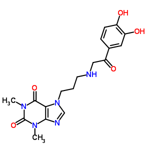 7-[3-[(3,4-二羟基苯基羰基甲基)氨基]丙基]茶碱结构式_62402-12-4结构式