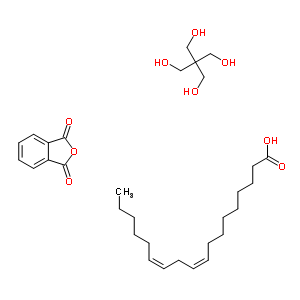 (Z,Z)-9,12-十八碳二烯酸与 2,2-二(羟基甲基)-1,3-丙烷二醇和 1,3-异苯并呋喃二酮的聚合物结构式_62570-81-4结构式