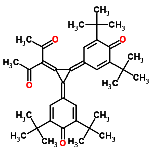 3-[2,3-二[3,5-二(1,1-二甲基乙基)-4-氧代-2,5-环己二烯-1-亚基]环丙亚基]-2,4-戊烷二酮结构式_63165-91-3结构式