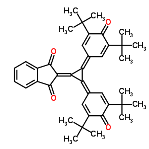 2-[2,3-双[3,5-双(1,1-二甲基乙基)-4-氧代-2,5-环己二烯-1-基]环亚丙基]-1H-茚-1,3(2H)-二酮结构式_63165-94-6结构式