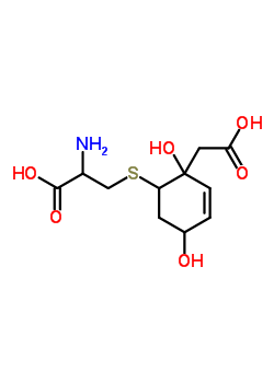 2-氨基-3-[[2-(羧甲基)-2,5-二羟基-1-环己-3烯基]硫基]丙酸结构式_63224-90-8结构式