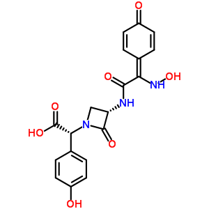 (3S,alphar)-3-[[[(Z)-羟基亚胺](4-羟基苯基)乙酰基]氨基]-alpha-(4-羟基苯基)-2-氧代-1-吖丁啶乙酸结构式_63555-59-9结构式