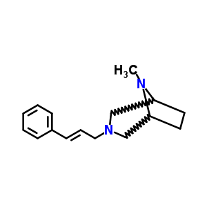 3-(3-苯基烯丙基)-8-甲基-3,8-二氮杂双环[3.2.1]辛烷结构式_63977-91-3结构式