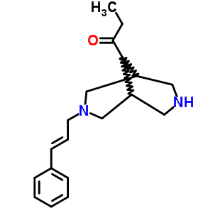 1-[3-(3-苯基-2-丙烯基)-3,9-二氮杂双环[3.3.1]壬烷-9-基]-1-丙酮结构式_63978-05-2结构式
