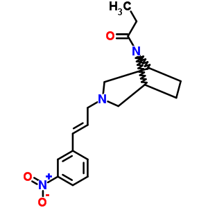 8-丙酰基-3-[3-(3-硝基苯基)-2-丙烯基]-3,8-二氮杂双环[3.2.1]辛烷结构式_63990-46-5结构式
