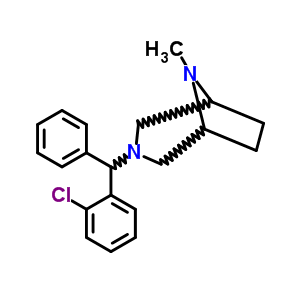 3-[O-氯苯基 (苯基)甲基]-8-甲基-3,8-二氮杂双环[3.2.1]辛烷结构式_63992-06-3结构式