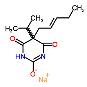 5-异丙基-5-(2-戊烯基)-2-钠氧基-4,6(1H,5H)-嘧啶二酮结构式_64038-35-3结构式