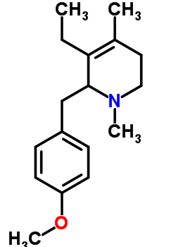 3-乙基-1,2,5,6-四氢-2-[(4-甲氧基苯基)甲基]-1,4-二甲基吡啶氢溴酸结构式_64088-86-4结构式