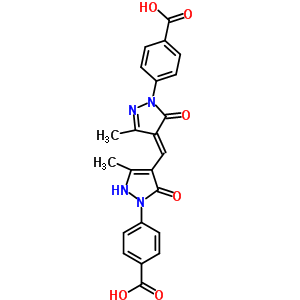 4-[4-[[1-(4-羧基苯基)-1,5-二氢-3-甲基-5-氧代-4H-吡唑-4-基]甲基]-5-羟基-3-甲基-1H-吡唑-1-基]苯甲酸结构式_64137-48-0结构式