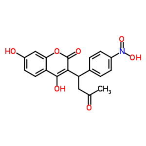 4,7-二羟基-3-[1-(4-硝基苯基)-3-氧代丁基]-2H-苯并吡喃-2-酮结构式_64180-12-7结构式