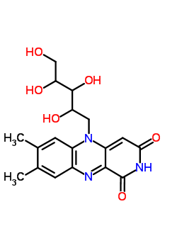 7,8-二甲基-5-(2,3,4,5-四羟基戊基)吡啶并[4,3-b]喹喔啉-1,3-二酮结构式_64183-66-0结构式