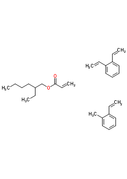 2-丙烯酸 2-乙基己基酯与二苯乙烯和乙烯基甲基苯的聚合物结构式_64283-59-6结构式