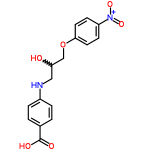 4-[[2-羟基-3-(4-硝基苯氧基)丙基]氨基]-苯甲酸结构式_64511-86-0结构式