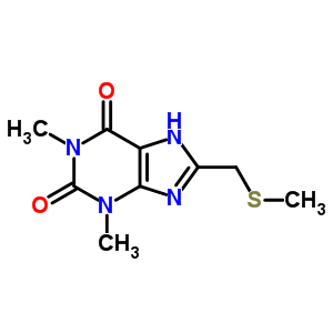 3,9-二氢-1,3-二甲基-8-[(甲基硫代)甲基]-1H-嘌呤-2,6-二酮结构式_6466-39-3结构式