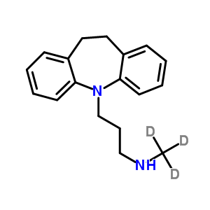 10,11-二氢-N-(甲基-D3)-5H-二苯并[b,f]氮杂卓-5-丙胺结构式_65100-49-4结构式