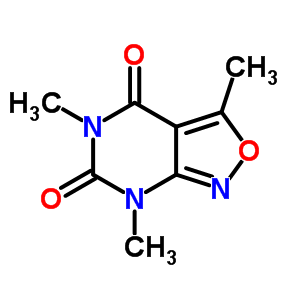3,5,7-三甲基-异噁唑并[3,4-d]嘧啶-4,6(5H,7H)-二酮结构式_65183-48-4结构式