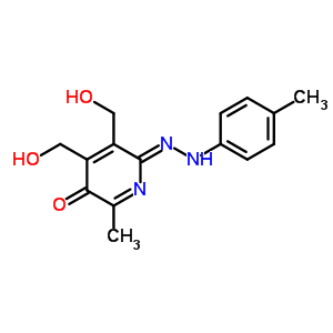 (6Z)-4,5-双(羟基甲基)-2-甲基-6-[(4-甲基苯基)肼基]吡啶-3-酮结构式_6600-92-6结构式