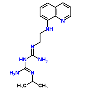 Guanidine,n-[imino[(1-methylethyl)amino]methyl]-n-[2-(8-quinolinylamino)ethyl]-,hydrochloride (1:1) Structure,6624-94-8Structure