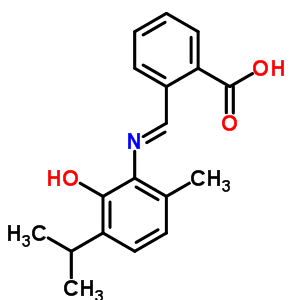 2-[[[2-羟基-6-甲基-3-(1-甲基乙基)苯基]亚氨基]甲基]-苯甲酸结构式_6634-54-4结构式