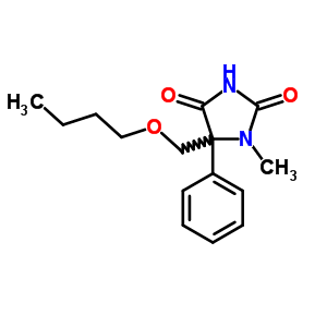 5-(丁氧基甲基)-1-甲基-5-苯基-咪唑啉-2,4-二酮结构式_6637-32-7结构式