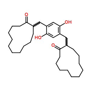 2-[[2,5-二羟基-4-[(2-氧代环十二基)甲基]苯基]甲基]环十二烷-1-酮结构式_66714-91-8结构式