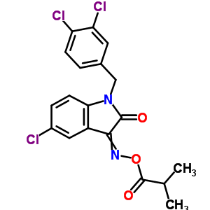 5-氯-1-[(3,4-二氯苯基)甲基]-3-[O-(2-甲基-1-氧代丙基)肟] 1H-吲哚-2,3-二酮结构式_668467-83-2结构式