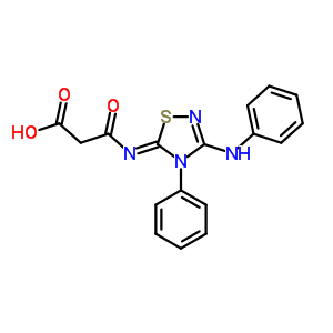 2-[(E)-(3-苯胺-4-苯基-1,2,4-噻二唑-5-基)氨基甲酰]乙酸结构式_67066-04-0结构式