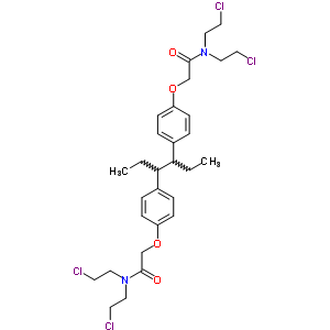 2-[4-[4-[4-[双(2-氯乙基)氨基甲酰甲氧基]苯基]六n-3-基]苯氧基]-N,N-双(2-氯乙基)乙酰胺结构式_6738-41-6结构式
