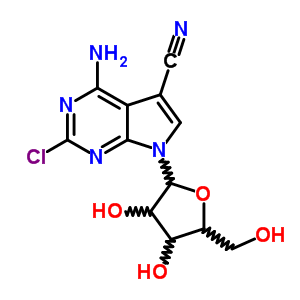 4-氨基-2-氯-7-.beta.-D-呋核亚硝脲-7H-吡咯并[2,3-d]嘧啶-5-甲腈结构式_67971-20-4结构式
