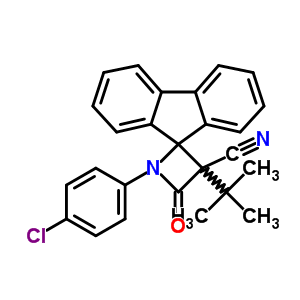 1-(4-氯苯基)-3-(1,1-二甲基乙基)-4-氧代-螺[氮杂丁烷-2,9-[9H]芴]-3-甲腈结构式_68161-23-9结构式
