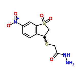 2-[(6-硝基-1,1-二氧代-2,3-二氢-1H-1-苯并噻吩-3-基)磺酰基]乙酰肼结构式_685120-05-2结构式