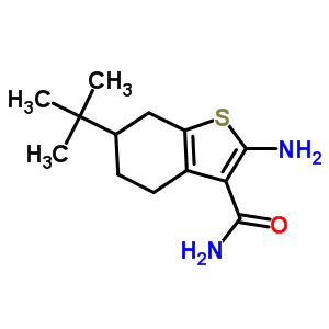 2-氨基-6-叔丁基-4,5,6,7-四氢-1-苯并噻吩-3-羧酰胺结构式_68746-25-8结构式