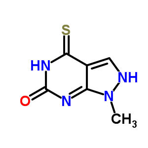 1,4,5,7-四氢-1-甲基-4-硫氧代-6H-吡唑并[3,4-d]嘧啶-6-酮结构式_6971-22-8结构式