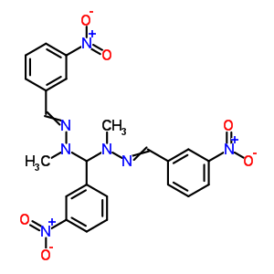 N,N-二甲基-1-(3-硝基苯基)-N,N-双[(3-硝基苯基)亚甲基氨基]甲烷二胺结构式_6971-94-4结构式