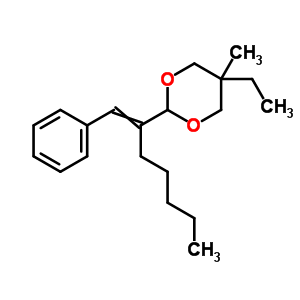 5-乙基-5-甲基-2-[1-(苯基亚甲基)己基]-1,3-二噁烷结构式_6973-64-4结构式