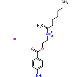 2-[(1-甲基庚基)氨基]-乙醇 1-(4-氨基苯甲酸)盐酸盐 (1:1)结构式