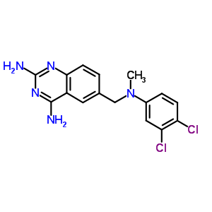 6-[[(3,4-二氯苯基)甲基氨基]甲基]-2,4-喹唑啉二胺结构式_69827-77-6结构式