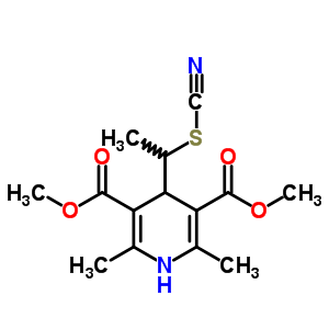 2,6-二甲基-4-(1-硫代氰酰基乙基)-1,4-二氢吡啶-3,5-二羧酸二甲酯结构式_69891-54-9结构式