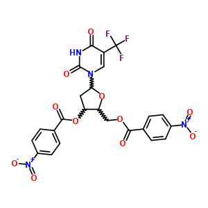 Uridine, 2-deoxy-5-(trifluoromethyl)-, 3,5-bis(p-nitrobenzoate) Structure,7057-44-5Structure