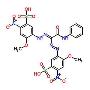 4-甲氧基-5-[(2Z)-2-[(2-甲氧基-4-硝基-5-硫-苯基)二氮杂烯-(苯基氨基甲酰)亚甲基]肼基]-2-硝基-苯磺酸结构式_70709-61-4结构式