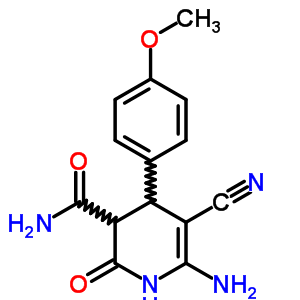 6-氨基-5-氰基-1,2,3,4-四氢-4-(4-甲氧基苯基)-2-氧代-3-吡啶羧酰胺结构式_70987-91-6结构式