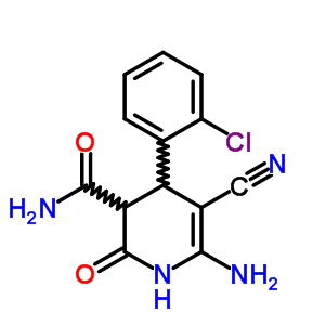 6-氨基-4-(2-氯苯基)-5-氰基-1,2,3,4-四氢-2-氧代-3-吡啶羧酰胺结构式_70987-92-7结构式